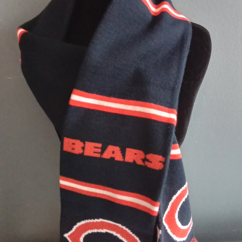 Chicago Bears NFL‎ Knit Scarf Team Logo Winter Warm Football Fan Gear